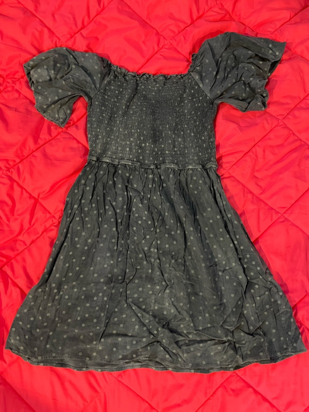 Smocked Polka Dot Dress - Picture 4 of 4